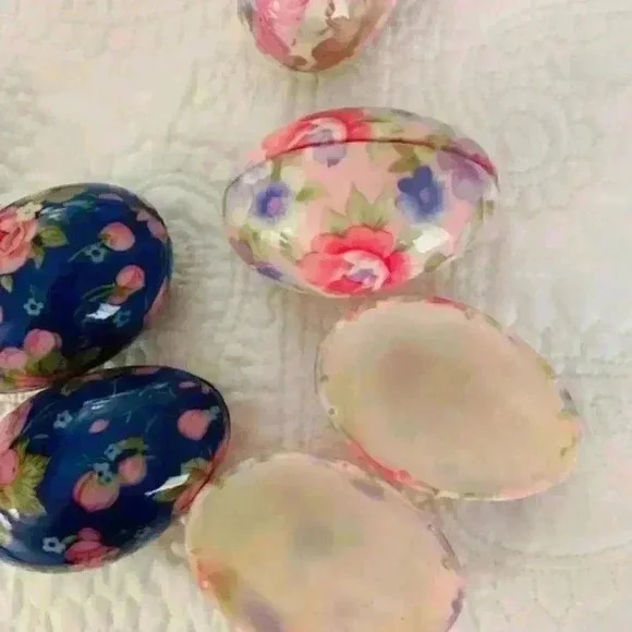 Vintage Floral Eggs set of 6 - Picture 2 of 5